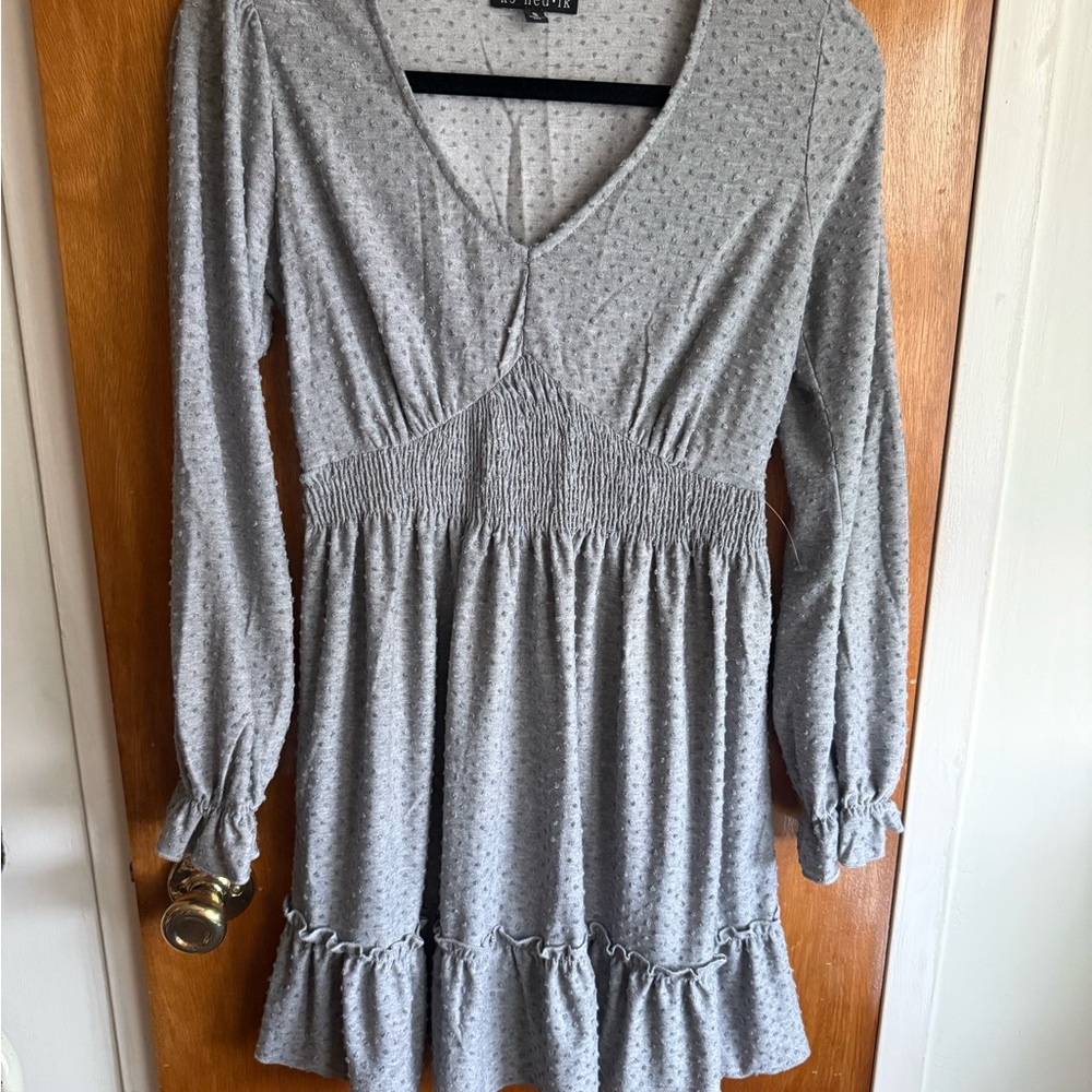 Charlotte Russe Light Gray Long Sleeve Dress